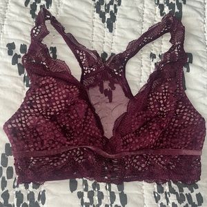 Victoria’s Secret maroon lace bralette, size S